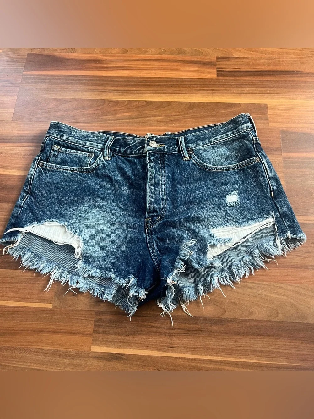 Free People We The Free Denim Distressed Shorts